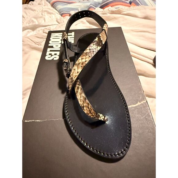 NIB The Kooples Women's Python Sandals in Perforated Leather size 39 - Picture 9 of 12